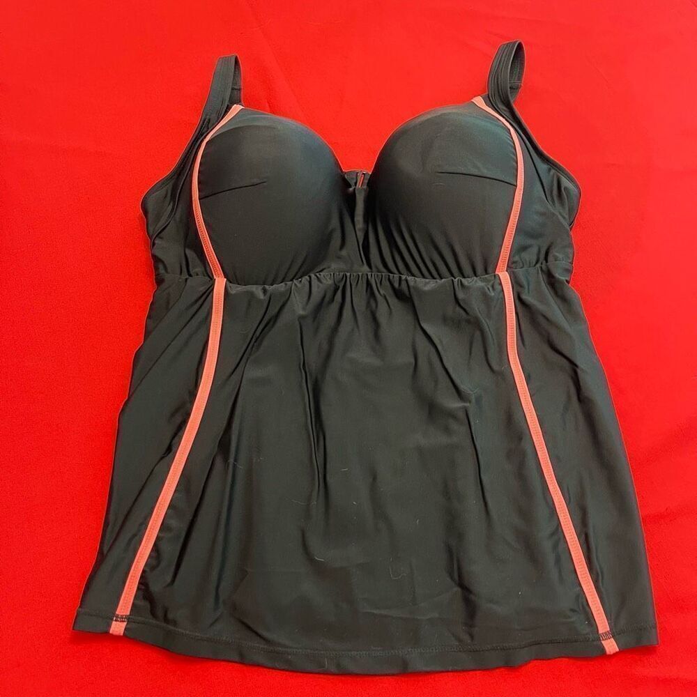 LIVI Active Black Coral Tankini Tank Top Size 46DD